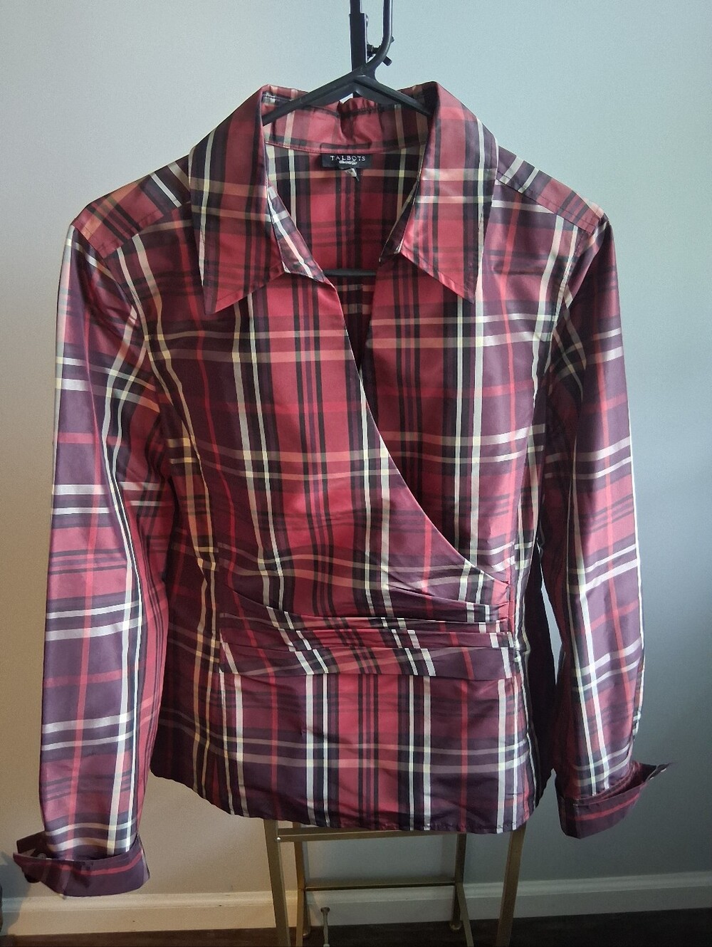 Talbots Crossover Taffeta Blouse Sz 16